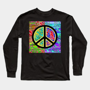 pop art peace graphic art Long Sleeve T-Shirt